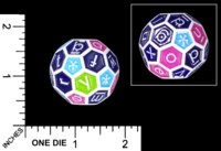 Dice : MINT56 BOX CARS AND ONE EYED JACKS D32 TRUNCATED ICOSAHEDRON BUCKYBALL