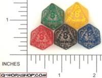 Dice : D8 CLEAR ROUNDED SOLID Q WORKSHOP RUNIC 01