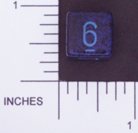 Dice : NUMBERED OPAQUE ROUNDED SPECKLED WITH BLUE 3