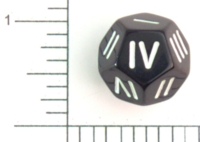 Dice : D12 OPAQUE ROUNDED SOLID ROMAN NUMERALS