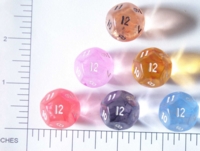 Dice : D12 CLEAR ROUNDED SWIRL CHESSEX NEBULA 01