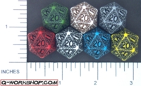 Dice : D20 OPAQUE ROUNDED SOLID Q WORKSHOP SKULLY 01