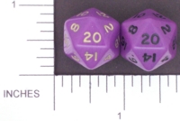 Dice : D20 OPAQUE ROUNDED SOLID PURPLE 01