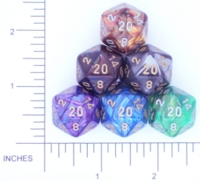 Dice : D20 OPAQUE ROUNDED IRIDESCENT CHESSEX LUSTROUS 01