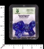 Dice : MINT65 ROLE FOR INITIATIVE TRANSLUCENT BLUE WITH BLUE