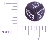 Dice : NON NUMBERED OPAQUE ROUNDED SOLID BLACK 01