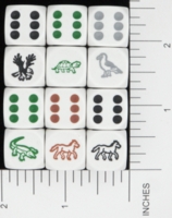 Dice : D6 OPAQUE ROUNDED SOLID KOPLOW ANIMALS 01