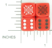 Dice : D6 OPAQUE ROUNDED SOLID TATTOO MAMMA IRON CROSS 02
