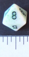 Dice : D8 OPAQUE ROUNDED SPECKLED WITH BLACK 2