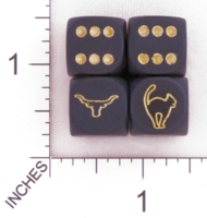 Dice : D6 OPAQUE ROUNDED SOLID CHESSEX CUSTOM 17 FOR JSPASSNTHRU LONGHORN COW HEAD HISSING CAT