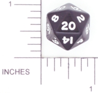 Dice : D20 OPAQUE ROUNDED SOLID BLACK 03