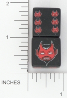 Dice : D6 OPAQUE ROUNDED SOLID BLACK UNKNOWN DEVIL 01