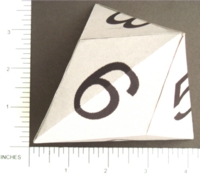 Dice : PAPER D06 MY DESIGN TRIAKIS TETRAHEDRON NUMBERED