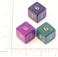 Dice : NUMBERED OPAQUE ROUNDED IRIDESCENT CRYSTAL CASTE OTHERWORLDS JUMBO 1