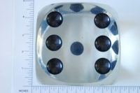 Dice : LG PLASTIC 2 D6 CLEAR ROUNDED SOLID 1