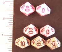 Dice : D10 OPAQUE ROUNDED SPECKLED WITH BROWN PURPLE 1