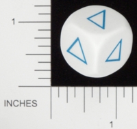 Dice : NON NUMBERED OPAQUE ROUNDED SOLID KOPLOW TRIANGLE SHAPES 01
