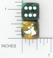 Dice : D6 OPAQUE ROUNDED SWIRL CHESSEX CUSTOM 23 FOR JSPASSNTHRU ANGEL