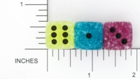 Dice : D6 TRANSLUCENT ROUNDED SOLID UNKNOWN WHITE FLAKES BKTRADE 01
