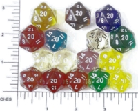 Dice : D20 CLEAR ROUNDED SOLID 1