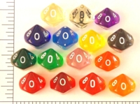 Dice : D10 CLEAR ROUNDED SOLID 1