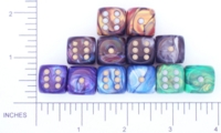 Dice : D6 OPAQUE ROUNDED IRIDESCENT CHESSEX LUSTROUS 01