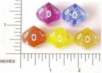 Dice : D10 TRANSLUCENT ROUNDED SOLID CRYSTAL CASTE WHITE FLAKES 01