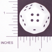 Dice : D12 OPAQUE ROUNDED SOLID WHITE KOPLOW D4 01
