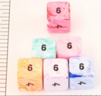 Dice : NUMBERED OPAQUE ROUNDED SWIRL CRYSTAL CASTE ICECREAM