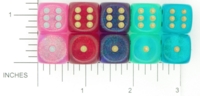 Dice : D6 TRANSLUCENT ROUNDED GLITTER CHESSEX BOREALIS 02