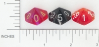Dice : D10 TRANSLUCENT ROUNDED SWIRL CHESSEX 01