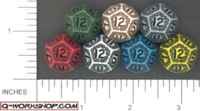 Dice : D12 OPAQUE ROUNDED SOLID Q WORKSHOP SKULLY 01