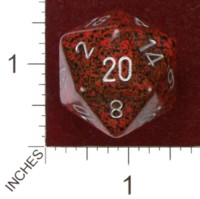 Dice : D20 OPAQUE ROUNDED SPECKLED CHESSEX SILVER VOLCANO JUMBO 01
