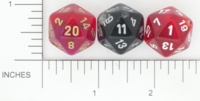 Dice : D20 TRANSLUCENT ROUNDED SWIRL CHESSEX 01