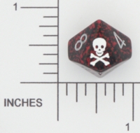 Dice : D10 OPAQUE ROUNDED SPECKLED CHESSEX SKULL AND CROSSBONES 01