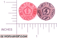 Dice : D12 CLEAR ROUNDED SOLID Q WORKSHOP RUNIC II 01