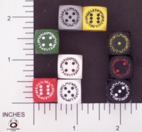 Dice : D6 OPAQUE ROUNDED SOLID Q WORKSHOP RUNIC II SMALL 01