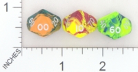Dice : D10 OPAQUE ROUNDED SWIRL CRYSTAL CASTE ELECTRIC 02