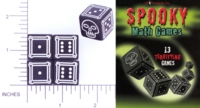 Dice : D6 OPAQUE ROUNDED SOLID BLACK CB PUBLISHING SPOOKY MATH GAMES 01