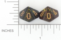 Dice : D10 OPAQUE ROUNDED SPECKLED WITH METAL 5