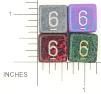 Dice : NUMBERED OPAQUE ROUNDED SPECKLED WITH METAL 2
