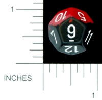 Dice : D12 OPAQUE ROUNDED SOLID TWO TONE 01