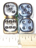 Dice : DUPS IN D6 CHESSEX GOLD SILVER