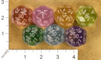 Dice : D30 CLEAR ROUNDED GLITTER UNKNOWN TAIWANESE 01