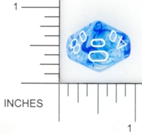 Dice : D10 CLEAR ROUNDED SWIRL CHESSEX NEBULA 04