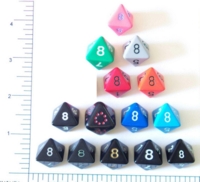 Dice : D8 OPAQUE ROUNDED SOLID 2