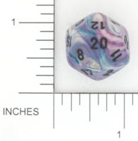 Dice : D20 OPAQUE ROUNDED SWIRL CHESSEX AMAZING COLORS BKTRADE 01