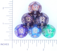 Dice : D12 OPAQUE ROUNDED IRIDESCENT CHESSEX LUSTROUS 01