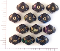 Dice : D10 OPAQUE ROUNDED SWIRL CRYSTAL CASTE OBLIVION STD POLY