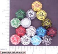 Dice : D12 OPAQUE ROUNDED SOLID Q WORKSHOP CALL OF CTHULHU 01